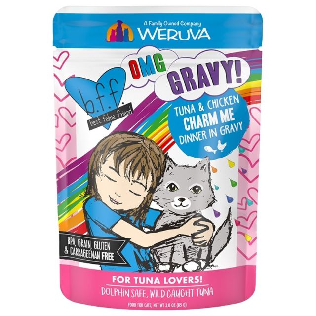 BFF OMG Charm Me Tuna & Chicken Dinner in Gravy Cat Food, 3-oz Pouch