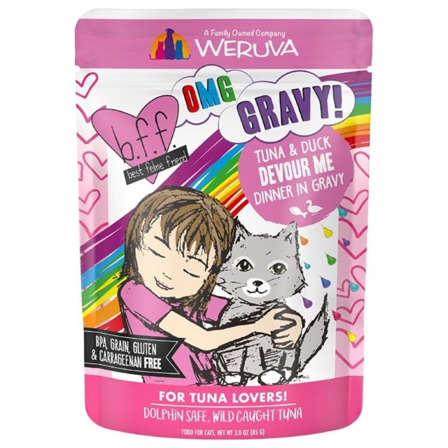 BFF OMG Devour Me Tuna & Duck Dinner in Gravy Cat Food, 3-oz Pouch