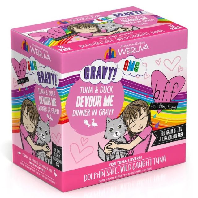 BFF OMG Devour Me Tuna & Duck Dinner in Gravy Cat Food, 3-oz Pouch