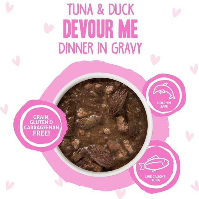 BFF OMG Devour Me Tuna & Duck Dinner in Gravy Cat Food, 3-oz Pouch