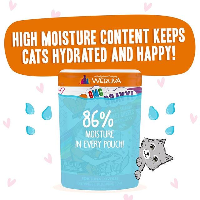 BFF OMG Sweet Cheeks Tuna & Salmon Dinner in Gravy Cat Food, 3-oz Pouch