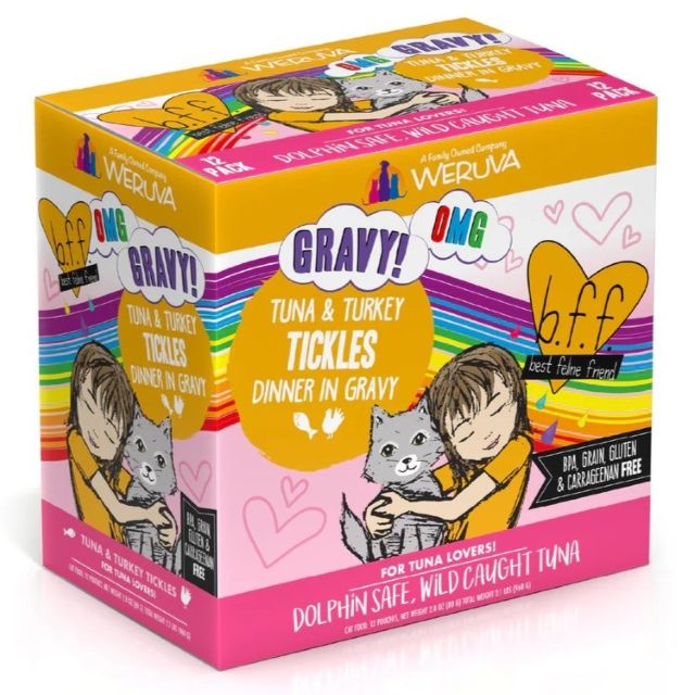 BFF OMG Tickles Tuna & Turkey Dinner in Gravy Cat Food, 3-oz Pouch