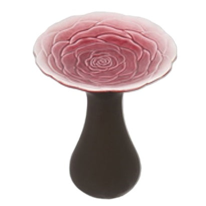 Birdbath, Ceramic Rose Design