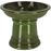 Round Ceramic Bird Bath with Bird Detail - Green Glaze