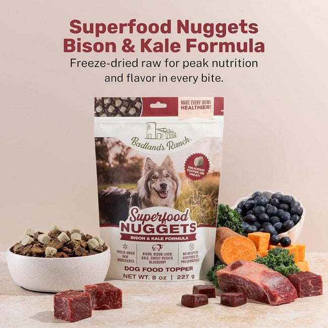 Badlands Ranch Superfood Nuggets, Bison & Kale Formula 8 oz