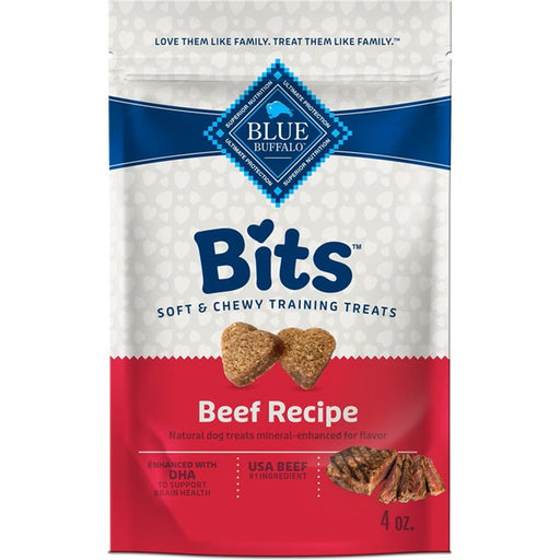 Blue Buffalo Bits Tender Beef Natural Soft Moist Training Dog Treats 4 oz.