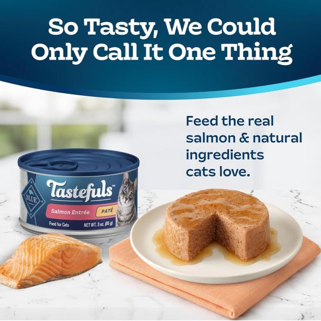 Blue Buffalo Tastefuls Salmon Entree Pate Wet Cat Food, 5.5-oz Can