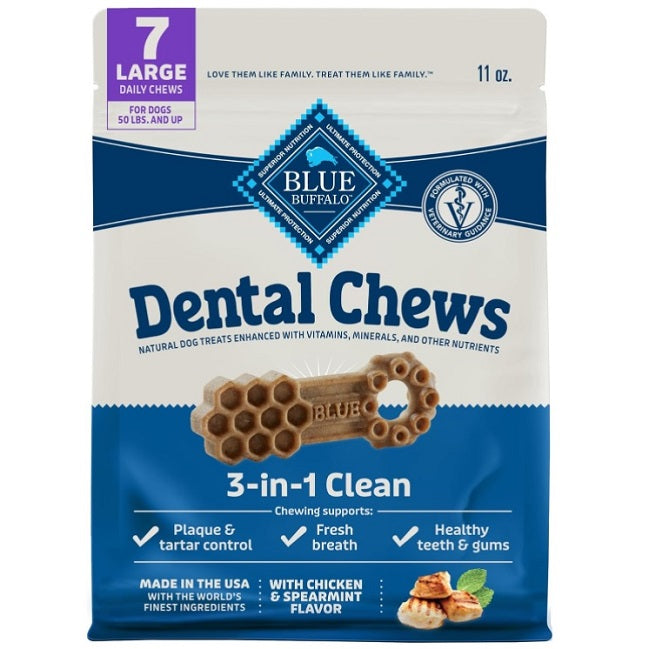 Blue Buffalo Dental Chews for Dogs, Large Size (50-100 lbs.)