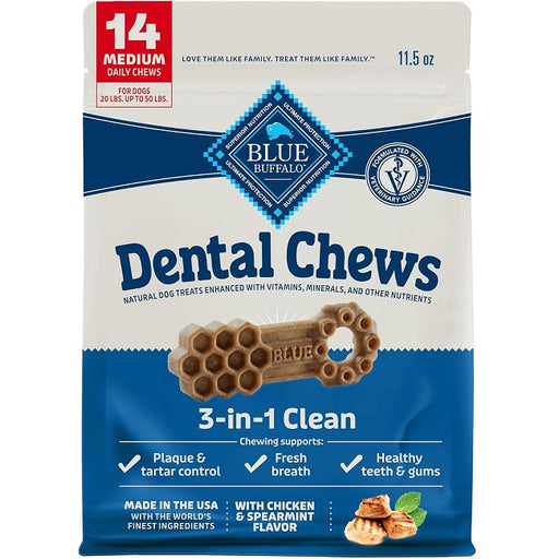 Blue Buffalo Dental Chews for Dogs, Medium Size (20-50 lbs.)