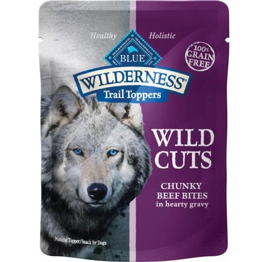 Blue Buffalo Wilderness Wild Cuts Trail Toppers Chunky Beef Bites- Case of 24, 3 oz Pouches