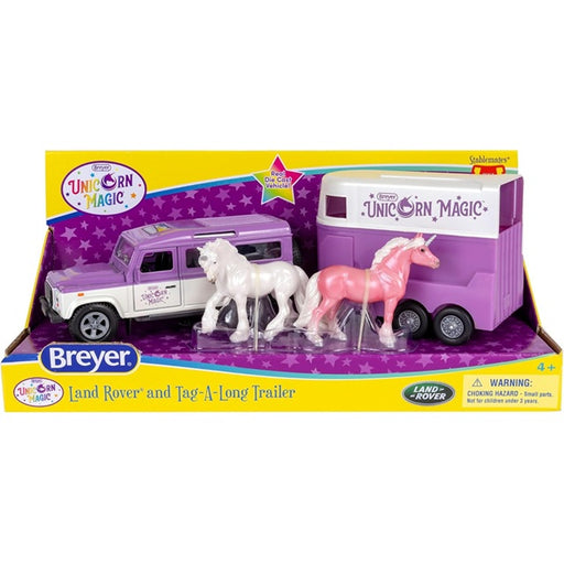 Breyer Unicorn Magic Land Rover & Tag-A-Long Trailer