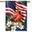 American Floral Cardinal House Flag