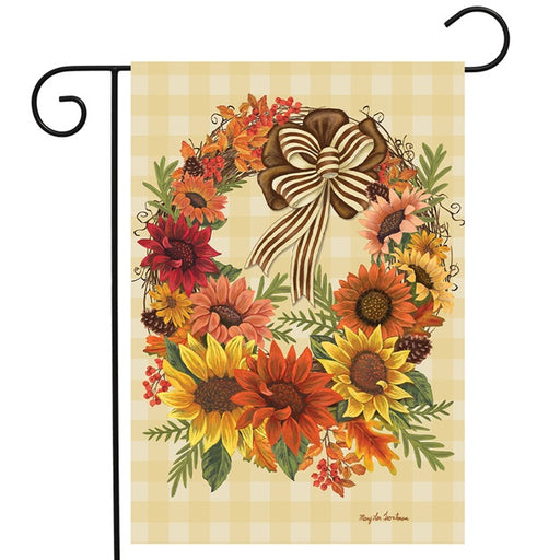 Harvest Sunflower Wreath Garden Flag