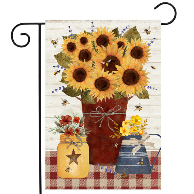 Farmers Market Floral Garden Flag