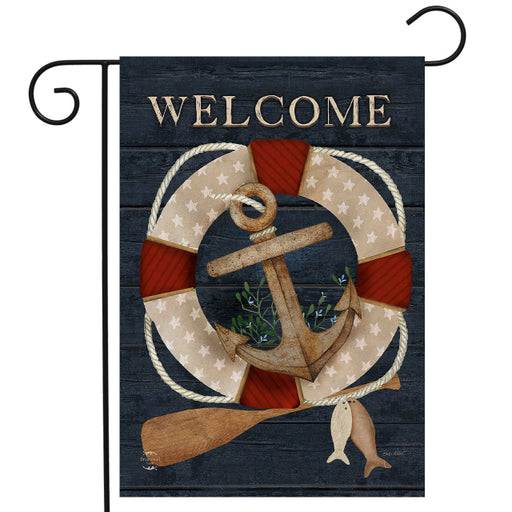Coastal Anchor Garden Flag