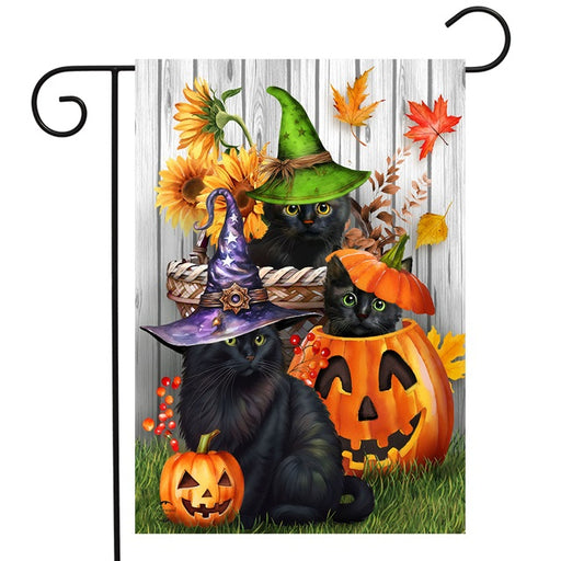 Halloween Kittens Garden Flag