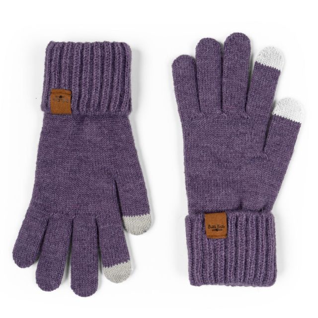Britt's Knits Women's Mainstay Knit Gloves, Purple