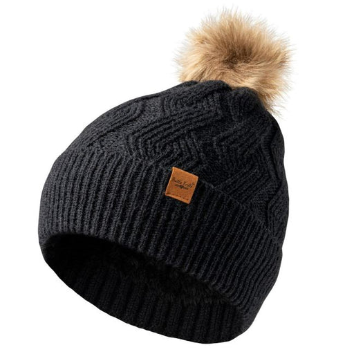 Britt's Knits Women's Mainstay Lined Pom Hat, Black