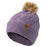 Britt's Knits Women's Mainstay Lined Pom Hat, Purple
