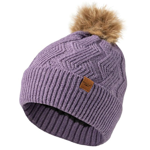 Britt's Knits Women's Mainstay Lined Pom Hat, Purple