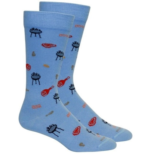 Men's Que (Barbeque) Socks, Della Blue