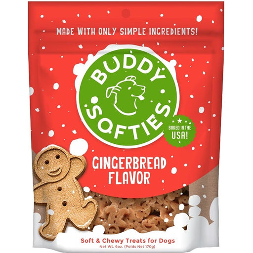 Buddy Softies Holiday Gingerbread Soft & Chewy Dog Treats 6 oz.