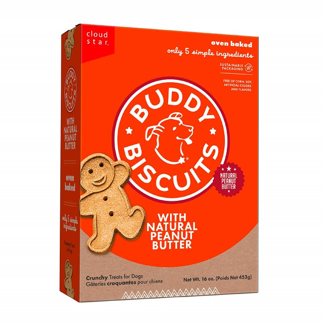 Buddy Biscuits Crunchy Dog Treats, Peanut Butter 16OZ