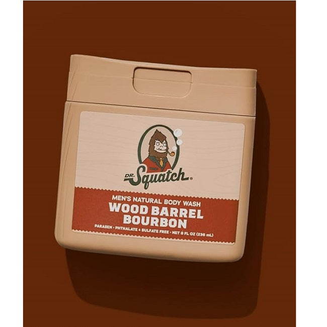 Dr. Squatch Wood Bourbon Barrel Men's Natural Body Wash