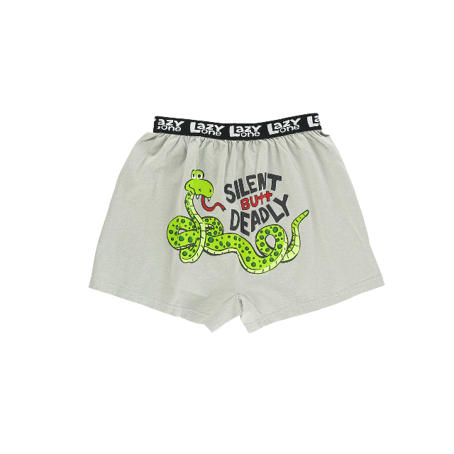 LazyOne Silent Butt Deadly Snake Grey Kid Boxer