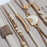 K'lani "Rise" Cream and Tan With Gold & Sun Accents Hair Tie Bracelets