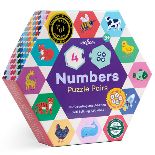 eeBoo Numbers Hexagon Puzzle Pairs