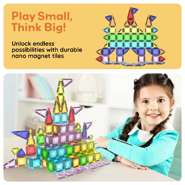 40pc Nano Magnetic Building Tiles Construction Travel Set