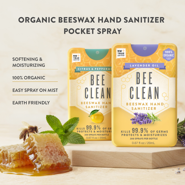 Bee Clean Citrus and Peppermint Organic Beeswax Hand Sanitizer Pocket Spray