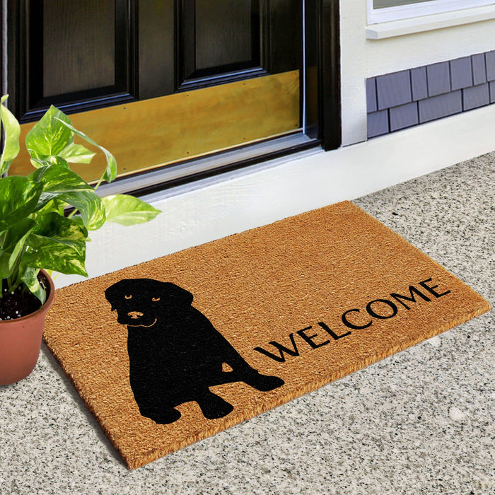 Labrador Dog Welcome 17" x 29" Coir Non-Slip Doormat