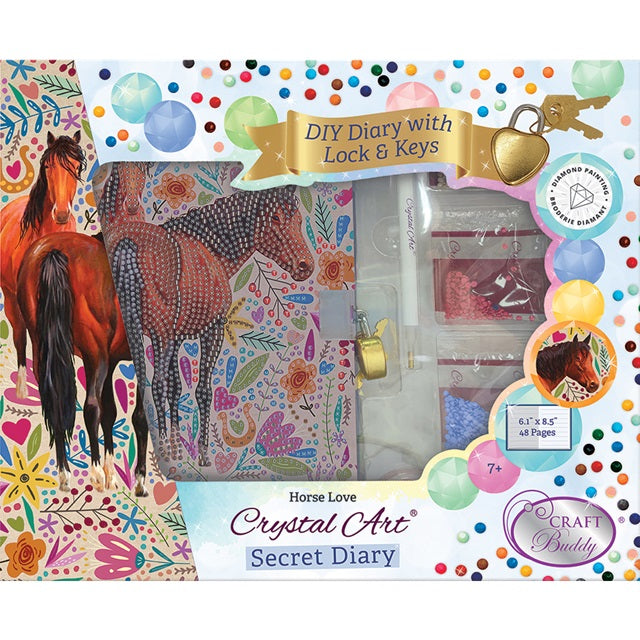 Crystal Art Secret Diary Kit: Horse Love