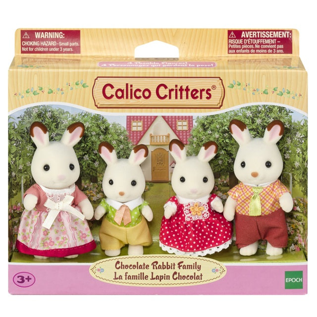 Calico Critters Chocolate Rabbit Family