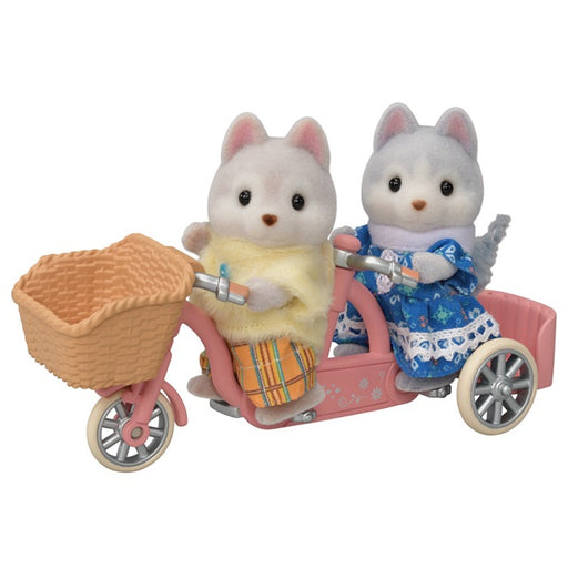 Calico Critters Husky Brother & Sister Tandem Cycling Set