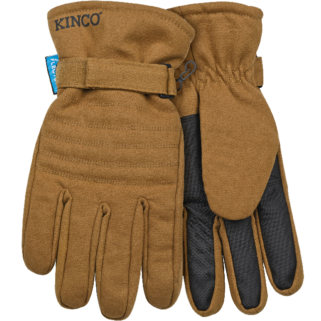 Kinco HydroFlector™ Lined Waterproof Brown Duck Ski Glove with Pull-Strap