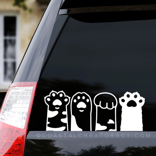 Car Window Decal, Cat Paws & Claws