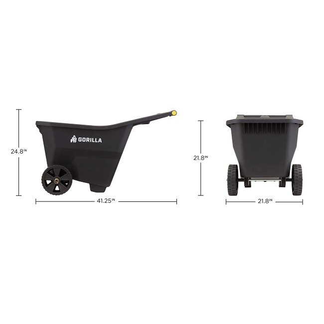 Gorilla Carts 4.5 Cu Ft Poly Yard Cart