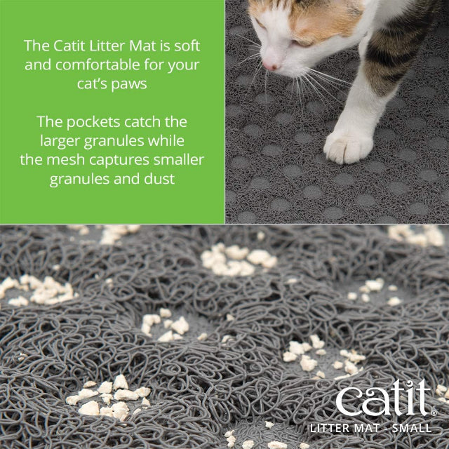Catit Cat Litter Mat Rectangle Non-Slip Litter Trapping Mat, Small