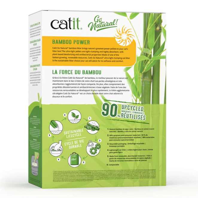 Catit Go Natural! Bamboo Power Ultra-Light Clumping Cat Litter Vanilla 3.15lb