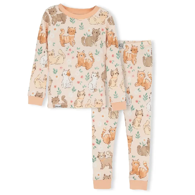 Kid's Cats Long Sleeve Wild Firefly Pajama Set