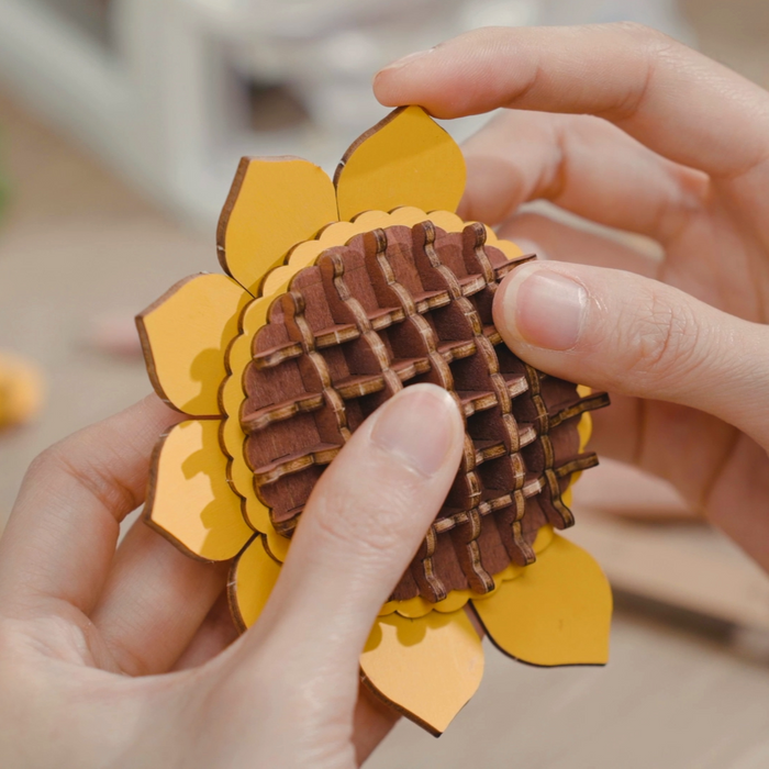 3D Wooden Flower Puzzles: Sunflower