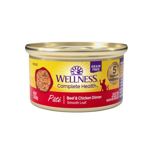 Wellness Complete Health Paté, Beef & Chicken Dinner Cat Food, 3 oz. Cans-Case of 24