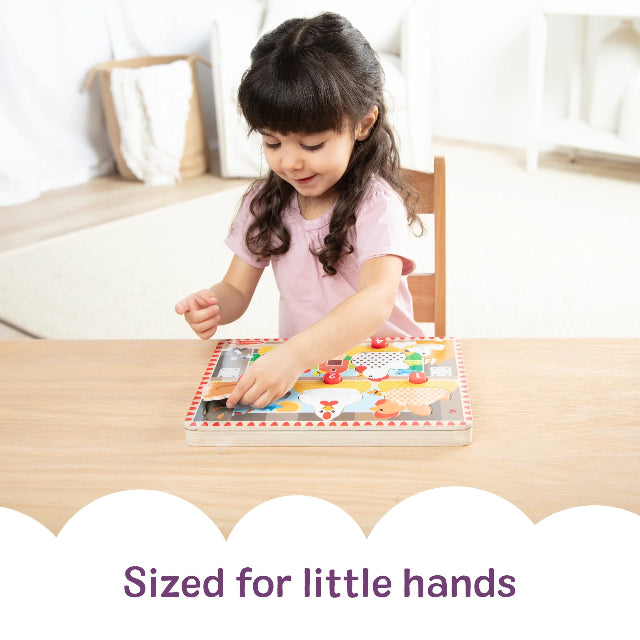Melissa & Doug Happy Hens Push to Pop Puzzle