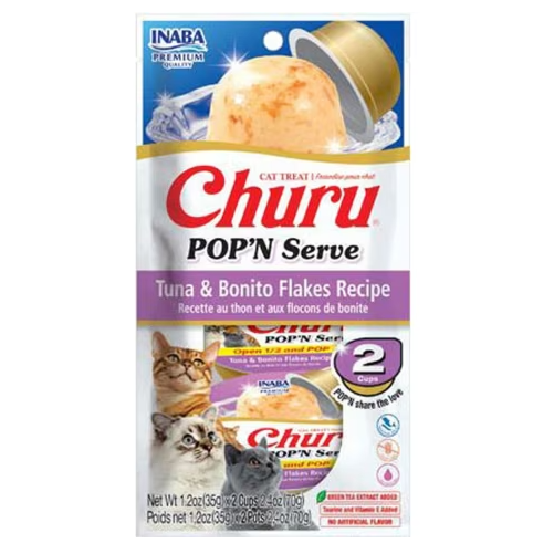 Churu Pop'N Serve Tuna with Bonito Cat Treat - 2 pack