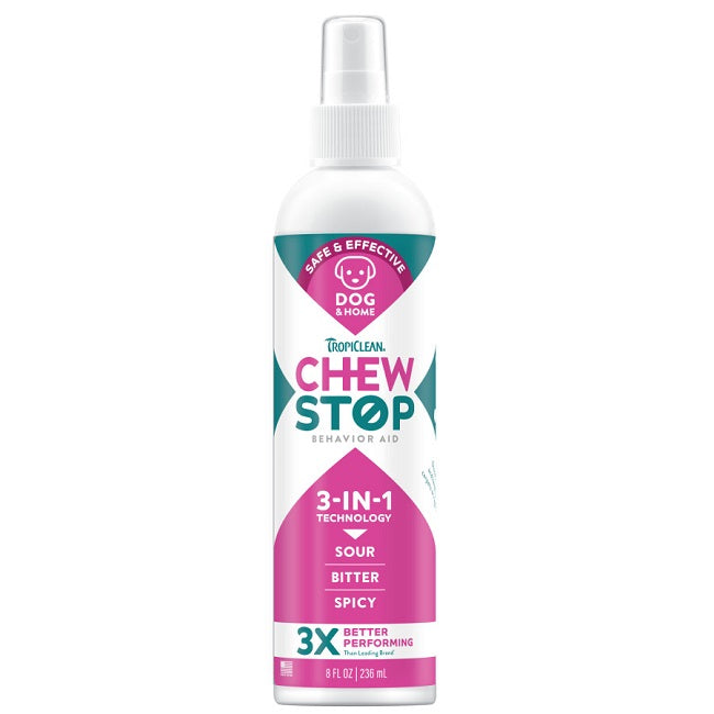 TropiClean Chew Stop Behavior Aid Dog and Home Spray, 8 oz