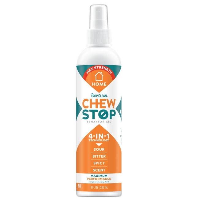 TropiClean Chew Stop Behavior Aid Max Strength Home Spray, 8 oz