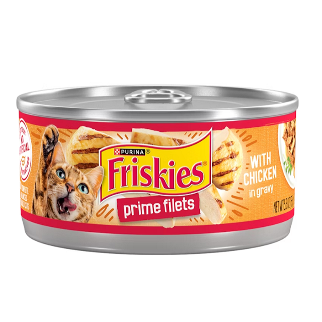Friskies Prime Filets Chicken Dinner In Gravy Canned Cat Food, 5.5-oz ...